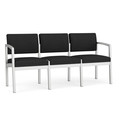 Lesro Black3 Seat Sofa, 64.5W24.5L32H, Linette VinylSeat, Lenox SteelSeries LS3101